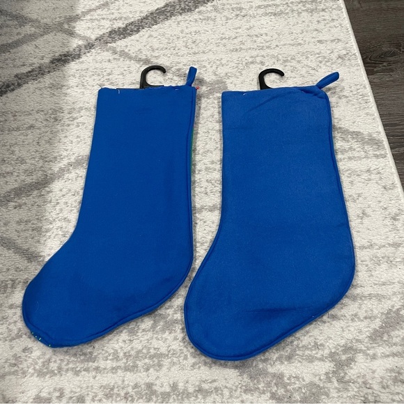 NWT Bundle of 2 Felt Gingerbread Plaid Stockings - Picture 2 of 6